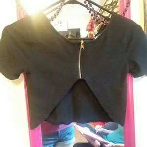 Crop top with zipper